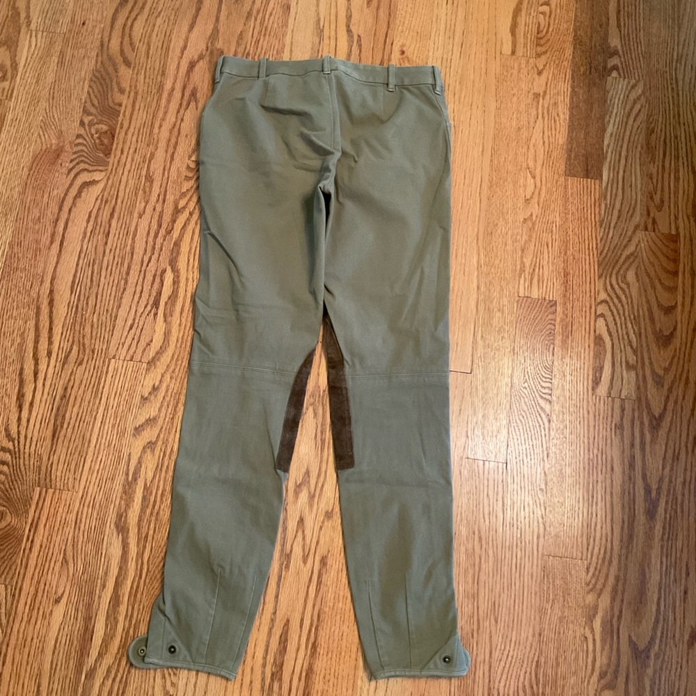 Ralph Lauren Hunt/Equestrian Pants, Suede Leg Shields, Snap Hem, Loops, Tan, Sz2 - Picture 12 of 16